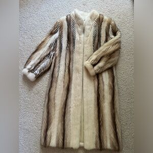 SOLD Mink/ Fitch Natural fur coat size M-Large